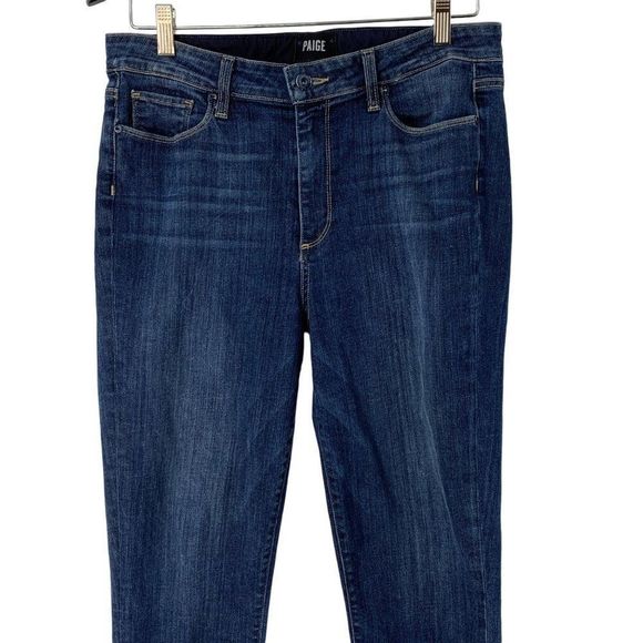 Womens Paige Jeans Sz 31 Raw Hem Stretch Skinny Hoxton Ankle Peg USA 5090 - Picture 3 of 9